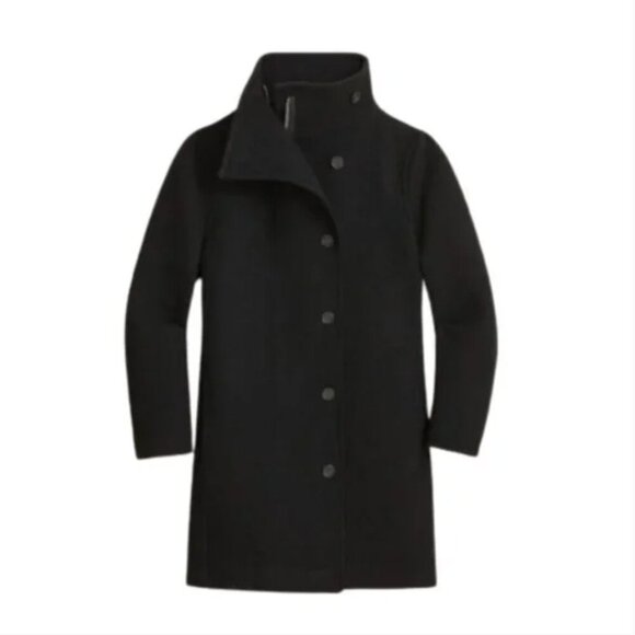 NWT JCREW Villa Cocoon Coat Womens 6 Black Italian Stadium Cloth Wool Jacket NEW - Picture 1 of 11
